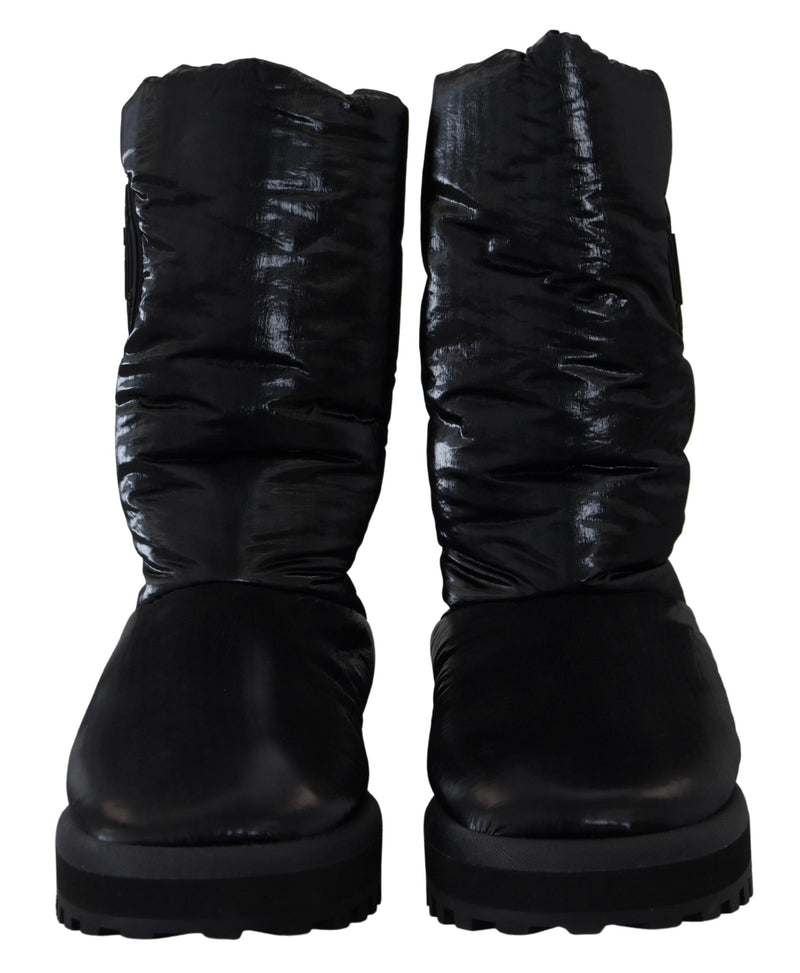 Bottes d’hiver noires matelassées mi-mollet Dolce & Gabbana