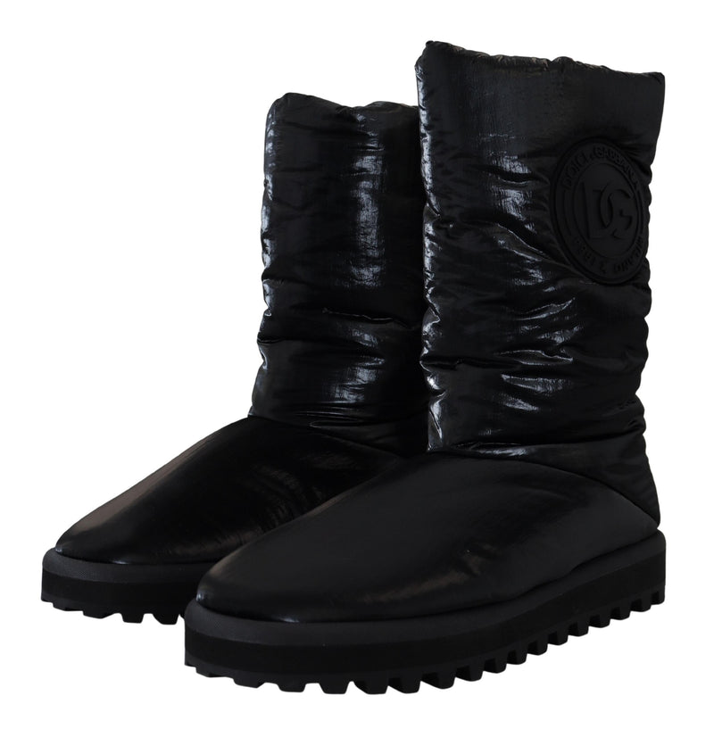 Bottes d’hiver noires matelassées mi-mollet Dolce & Gabbana