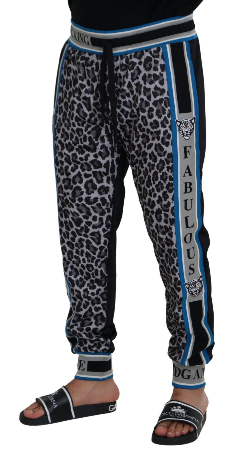 Pantalon de jogging multicolore pour homme à imprimé léopard DG King, Dolce & Gabbana