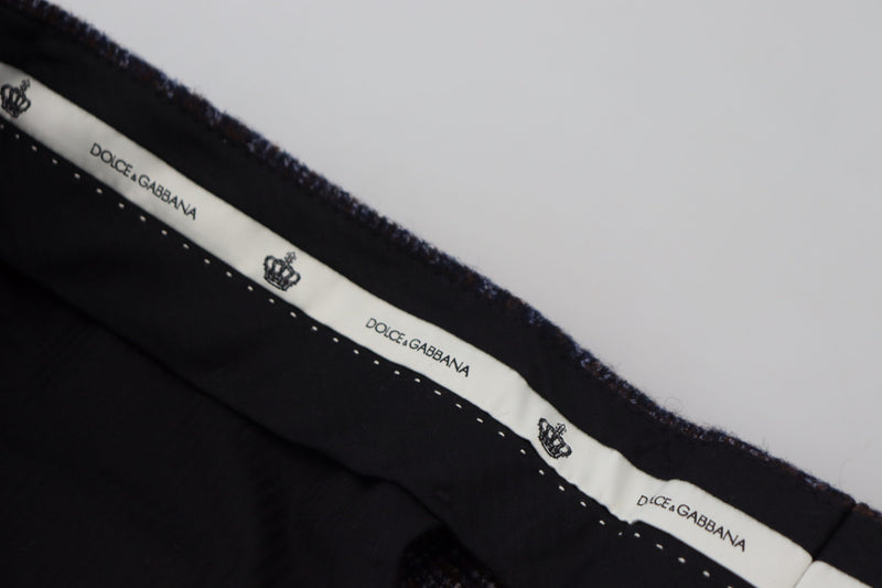 Pantaloni da uomo a vita media grigi a quadri Dolce & Gabbana