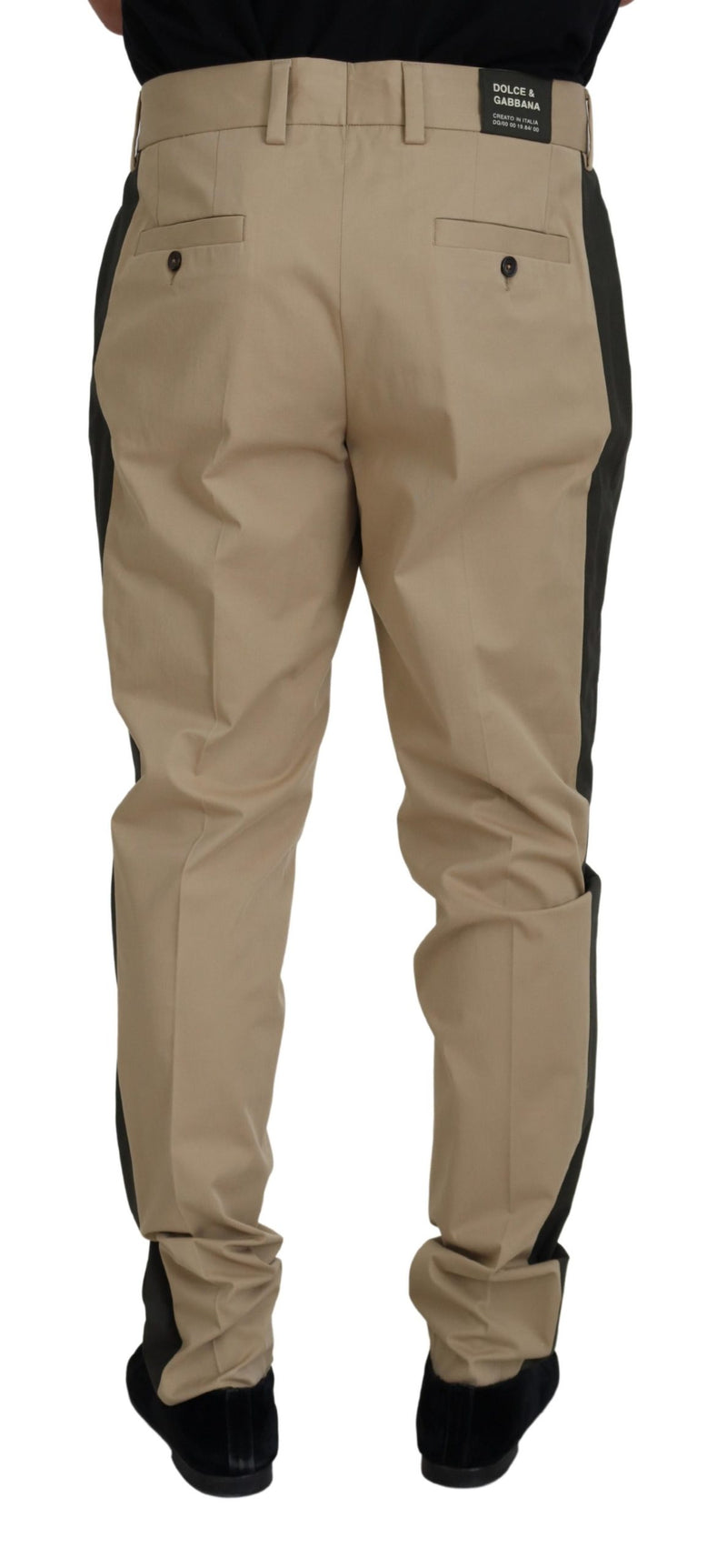 Pantalon chino pour homme en coton marron et noir Dolce & Gabbana