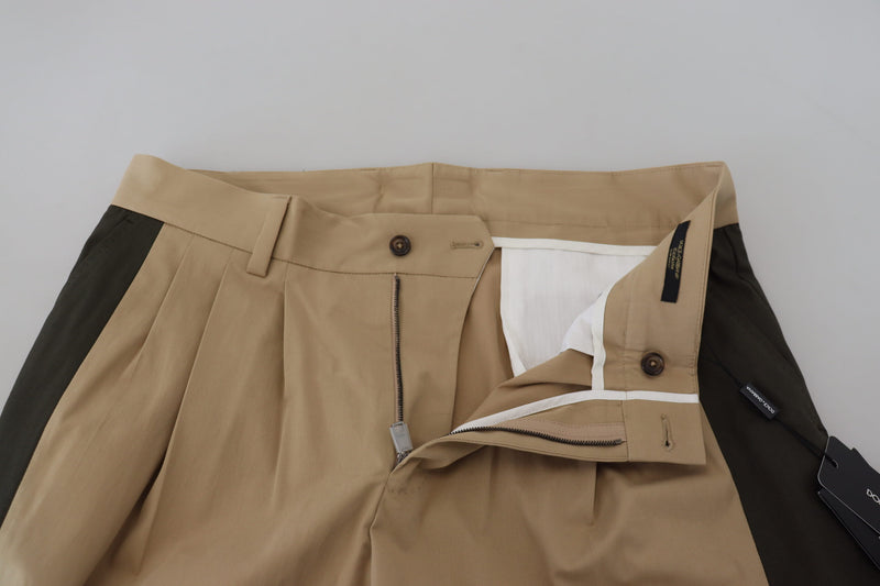 Pantalon chino pour homme en coton marron et noir Dolce & Gabbana