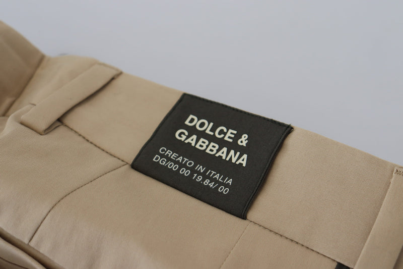 Pantalon chino pour homme en coton marron et noir Dolce & Gabbana