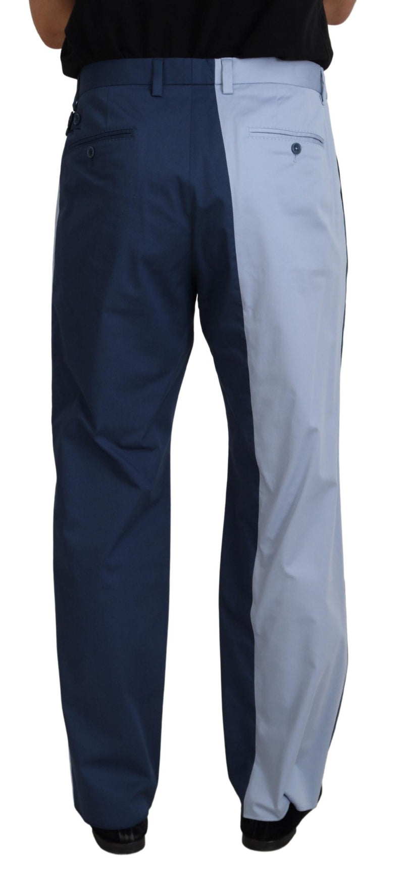 Pantalones de corte recto en algodón azul Dolce & Gabbana