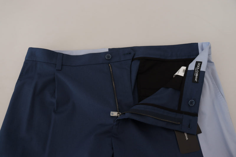Pantalones de corte recto en algodón azul Dolce & Gabbana