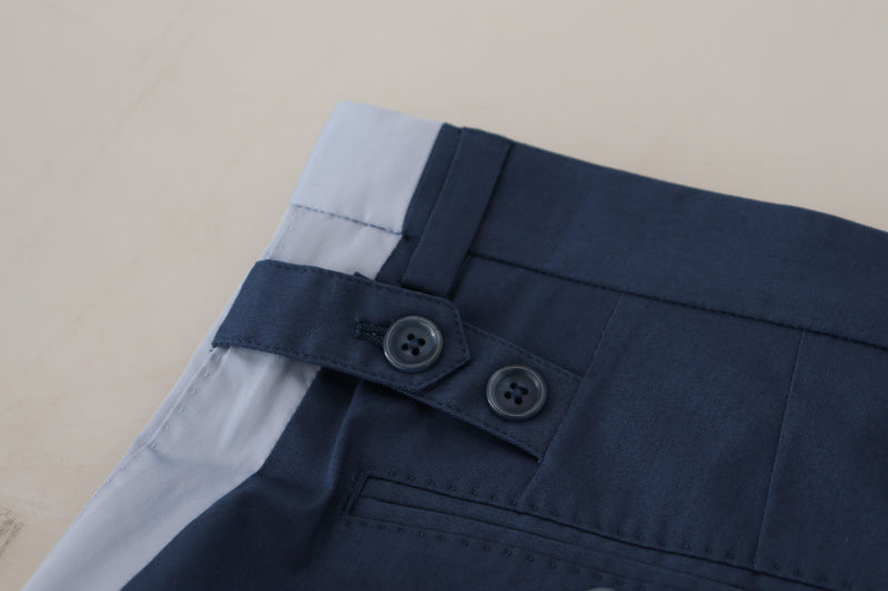 Pantalones de corte recto en algodón azul Dolce & Gabbana