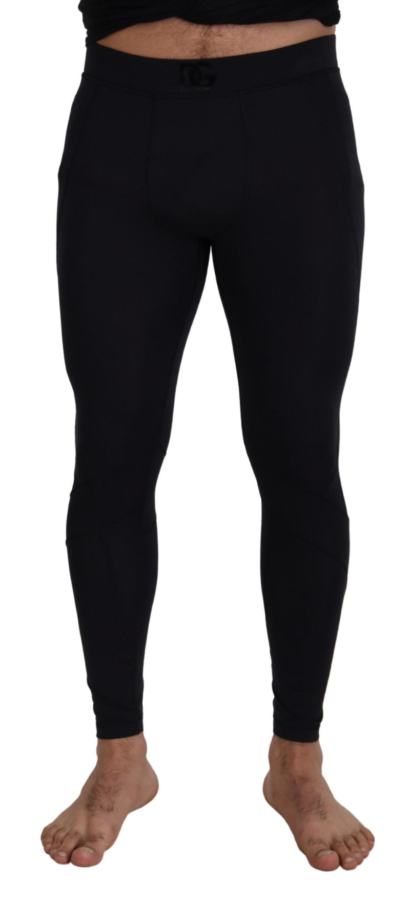 Dolce & Gabbana Pantaloni elasticizzati slim fit in nylon nero