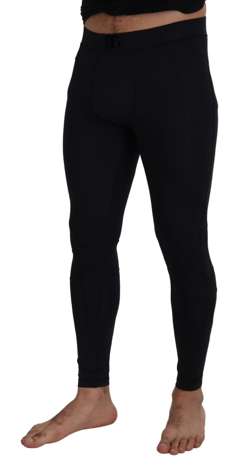 Dolce & Gabbana Pantaloni elasticizzati slim fit in nylon nero