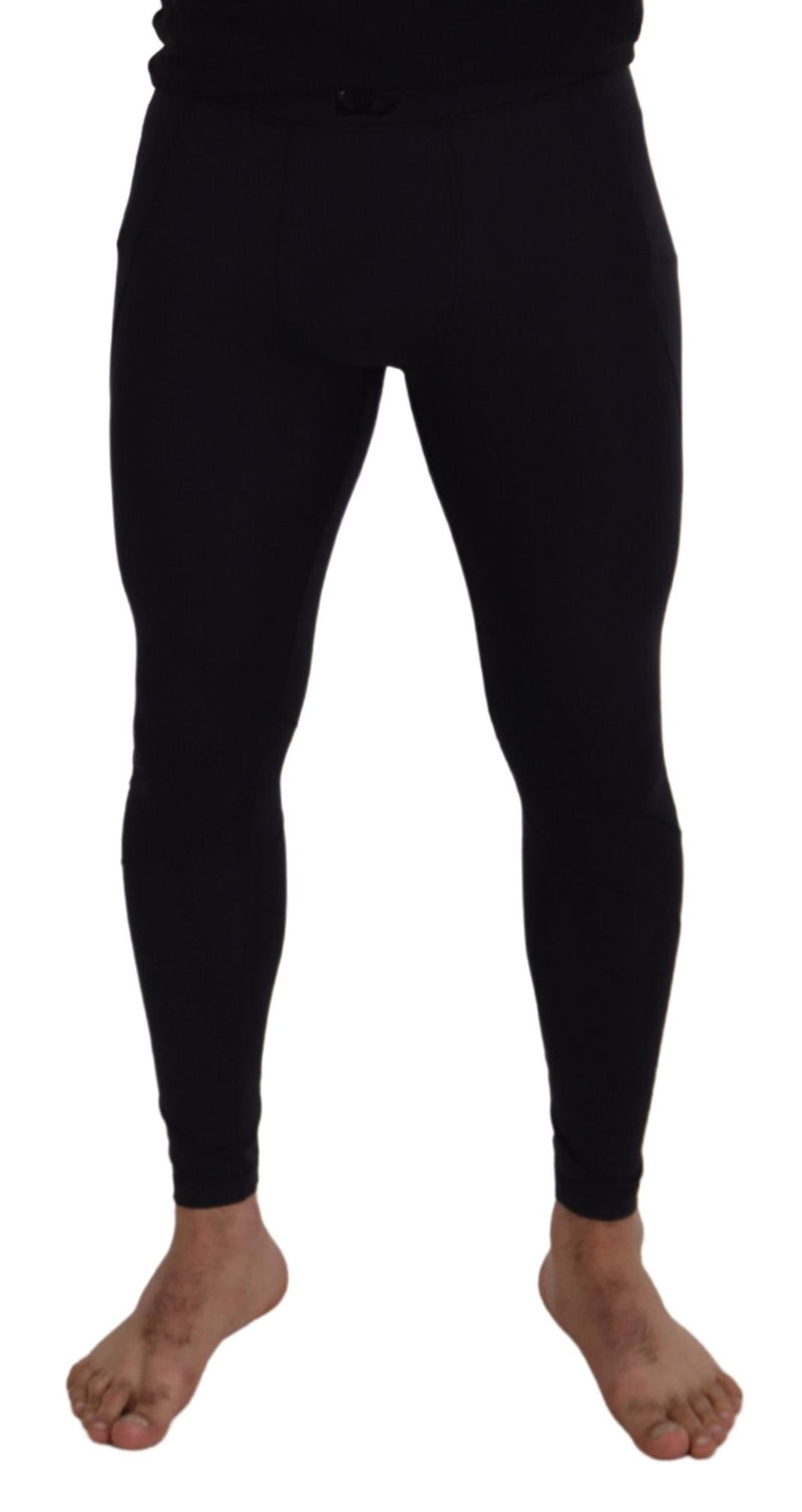 Dolce & Gabbana Pantaloni elasticizzati slim fit in nylon nero