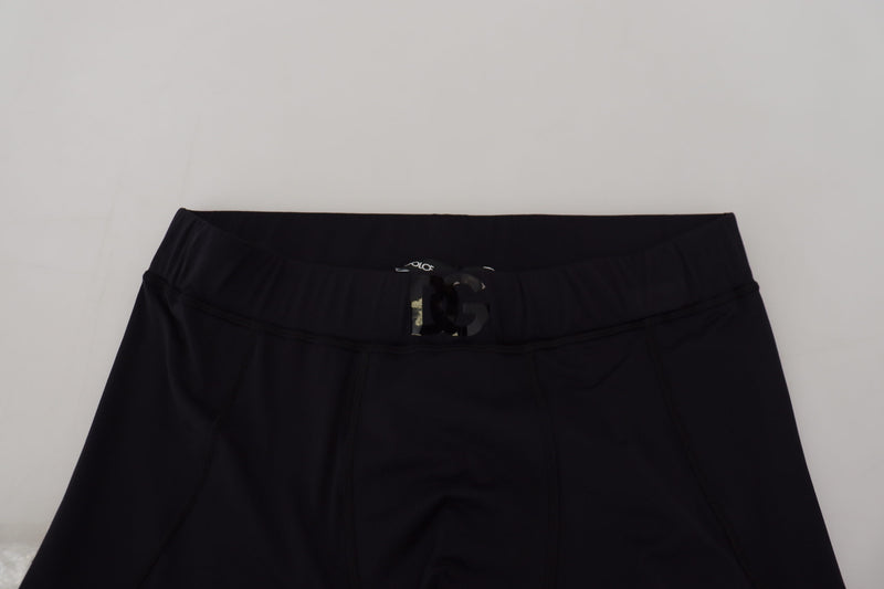 Dolce & Gabbana Pantaloni elasticizzati slim fit in nylon nero