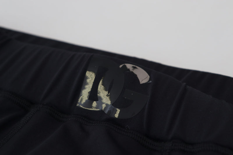 Dolce & Gabbana Pantaloni elasticizzati slim fit in nylon nero