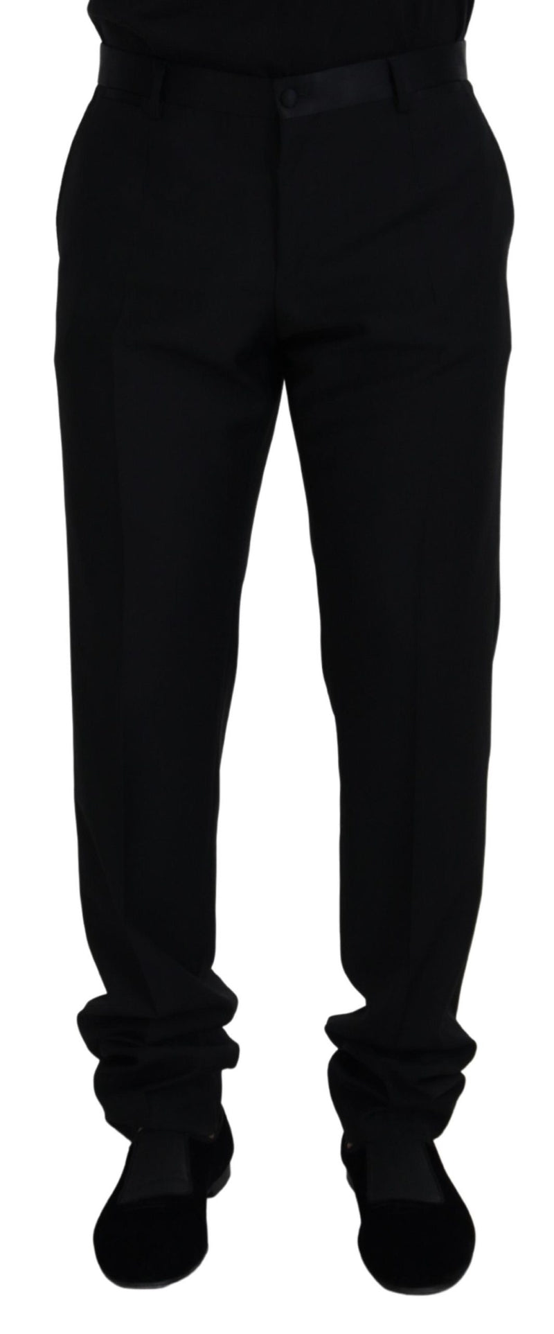Pantalones chinos formales de lana negra Dolce & Gabbana