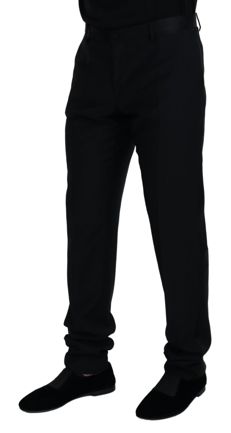 Pantalones chinos formales de lana negra Dolce & Gabbana