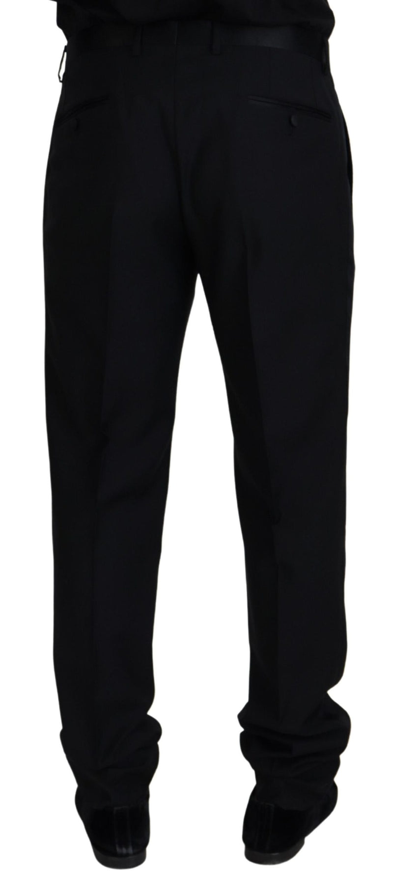 Pantalones chinos formales de lana negra Dolce & Gabbana