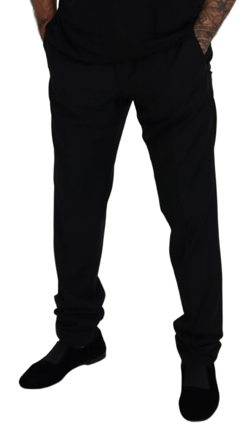 Pantalones chinos formales de lana negra Dolce & Gabbana