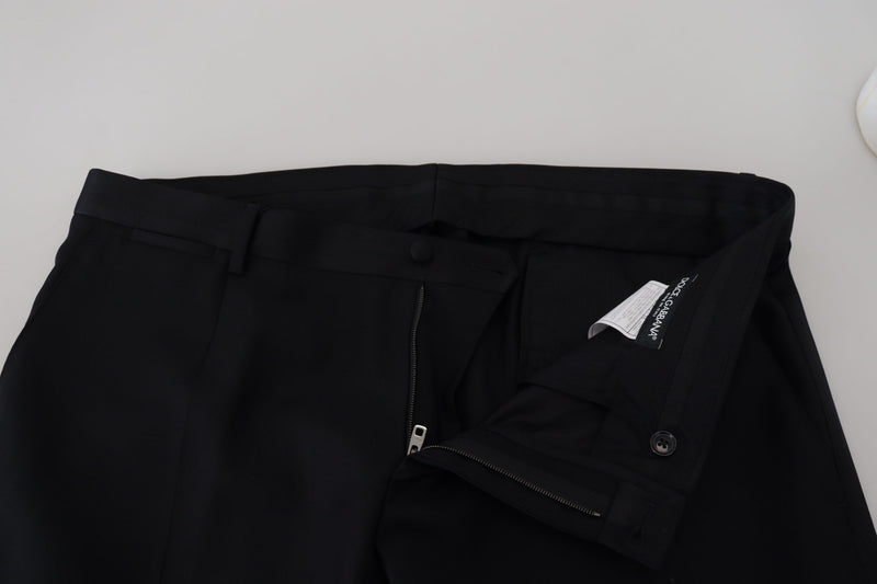 Pantalones chinos formales de lana negra Dolce & Gabbana