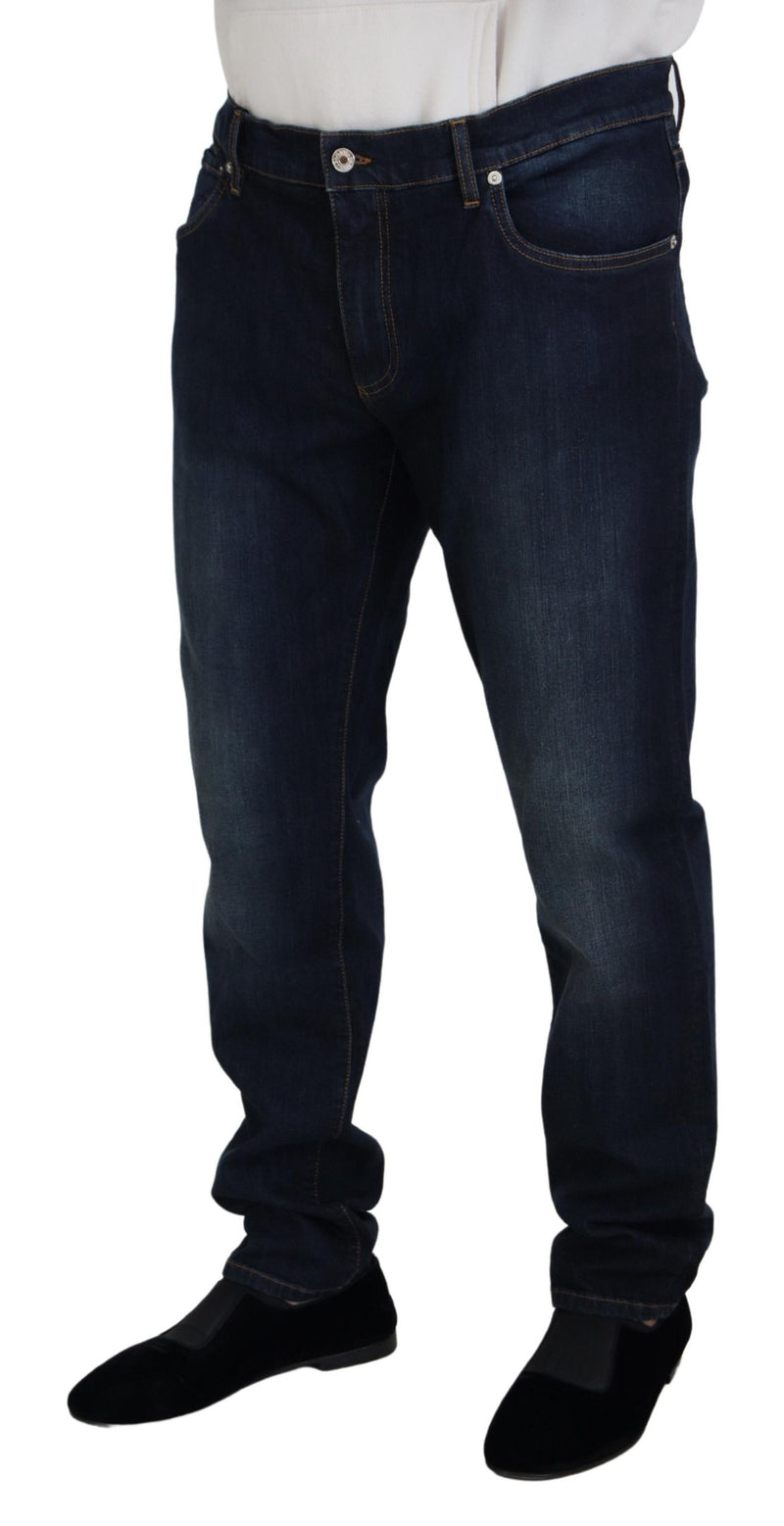 Calça jeans casual de corte reto em algodão azul Dolce & Gabbana