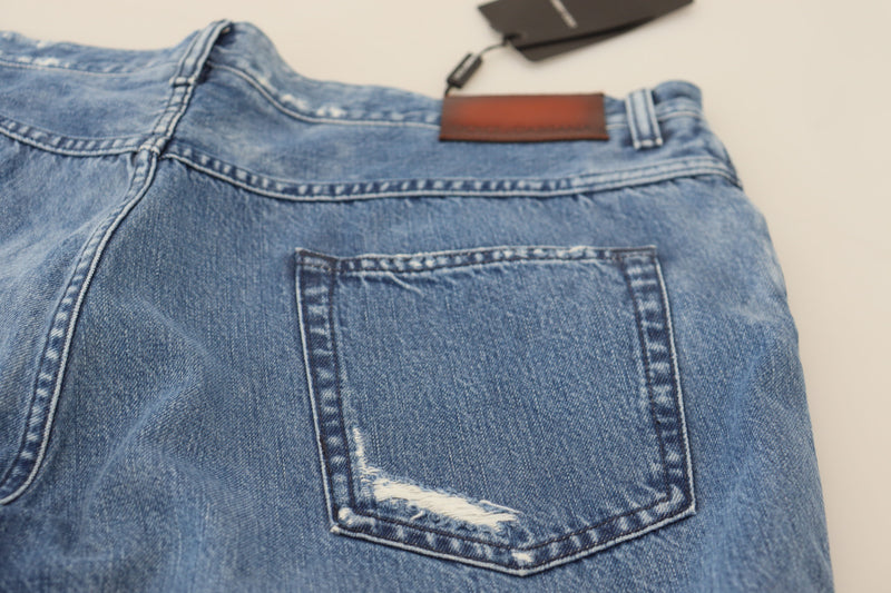 Dolce & Gabbana Blue Washed Cotton Casual Denim Jeans