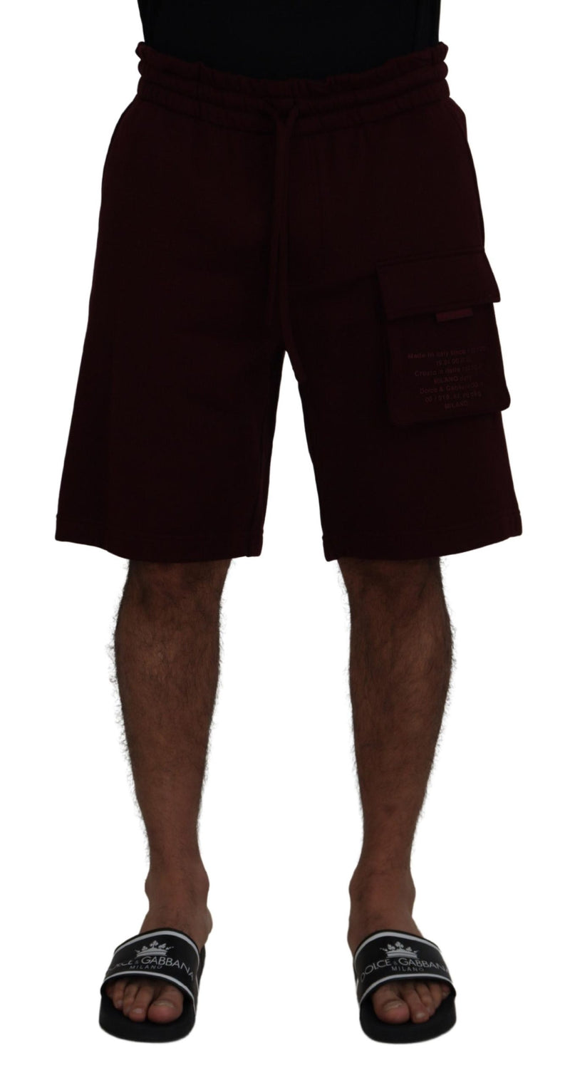 Bermuda cargo da uomo Dolce & Gabbana color bordeaux