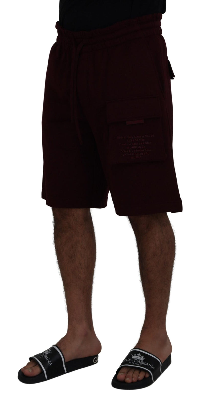 Bermuda cargo da uomo Dolce & Gabbana color bordeaux