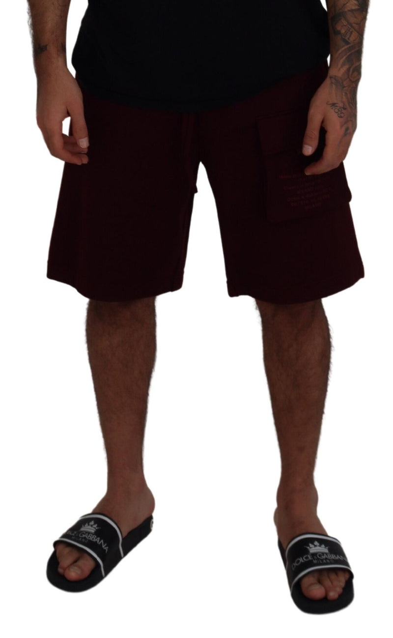 Bermuda cargo da uomo Dolce & Gabbana color bordeaux