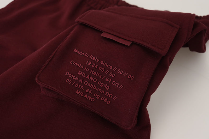 Bermuda cargo da uomo Dolce & Gabbana color bordeaux