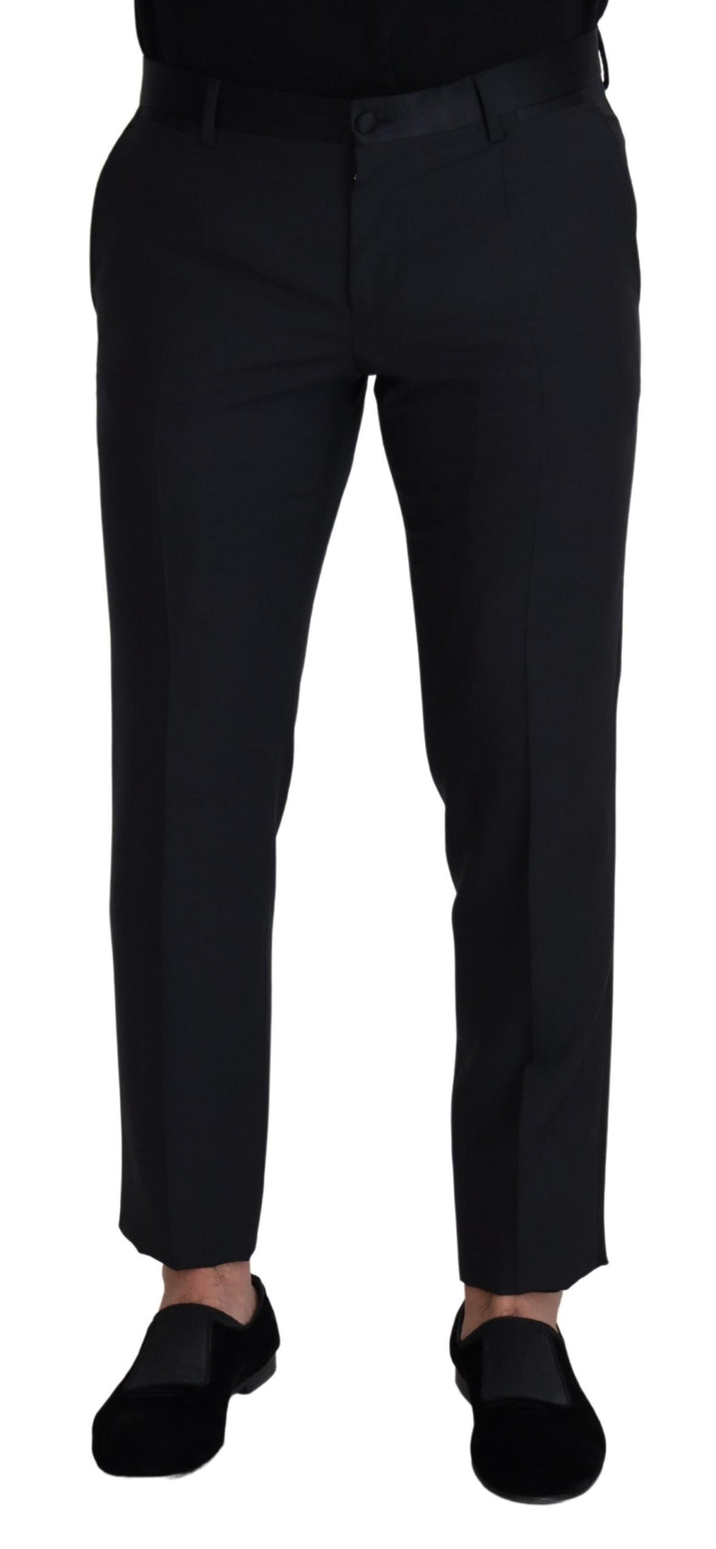 Pantaloni eleganti da uomo Dolce & Gabbana in lana nera
