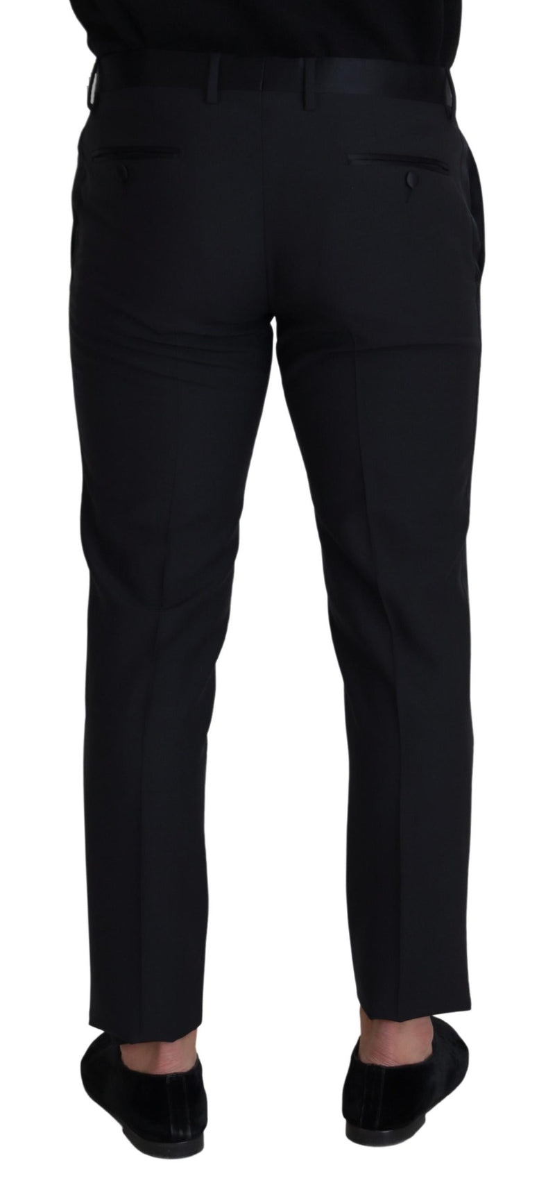 Pantaloni eleganti da uomo Dolce & Gabbana in lana nera