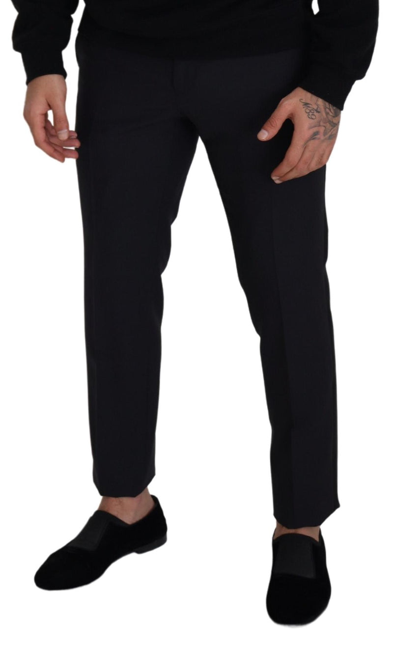 Pantaloni eleganti da uomo Dolce & Gabbana in lana nera