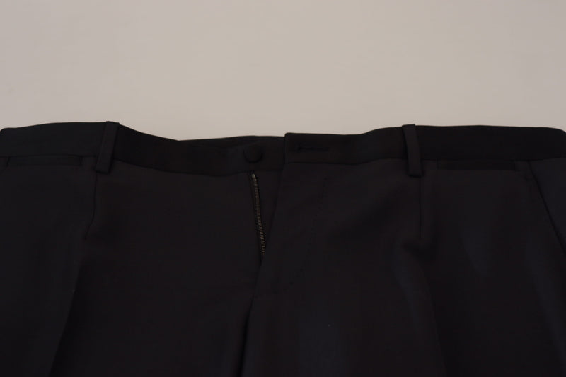 Pantaloni eleganti da uomo Dolce & Gabbana in lana nera