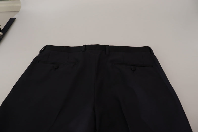 Pantaloni eleganti da uomo Dolce & Gabbana in lana nera