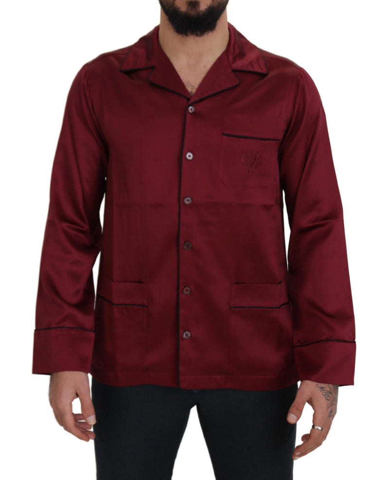Camisa de seda roja para estar en casa, pijama de Dolce & Gabbana
