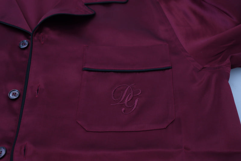 Camisa de seda roja para estar en casa, pijama de Dolce & Gabbana