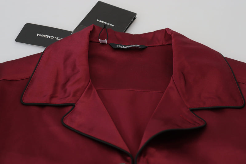 Camisa de seda roja para estar en casa, pijama de Dolce & Gabbana