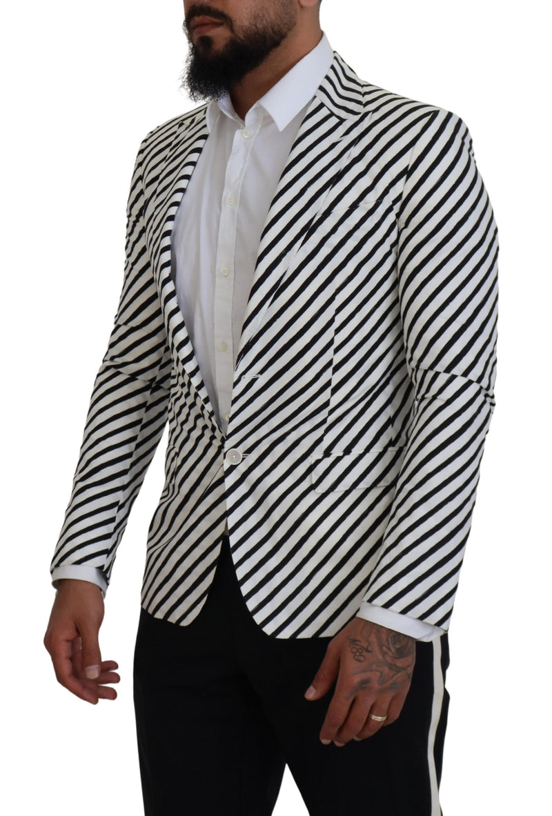 Chaqueta americana entallada de rayas blancas y negras de Dolce & Gabbana