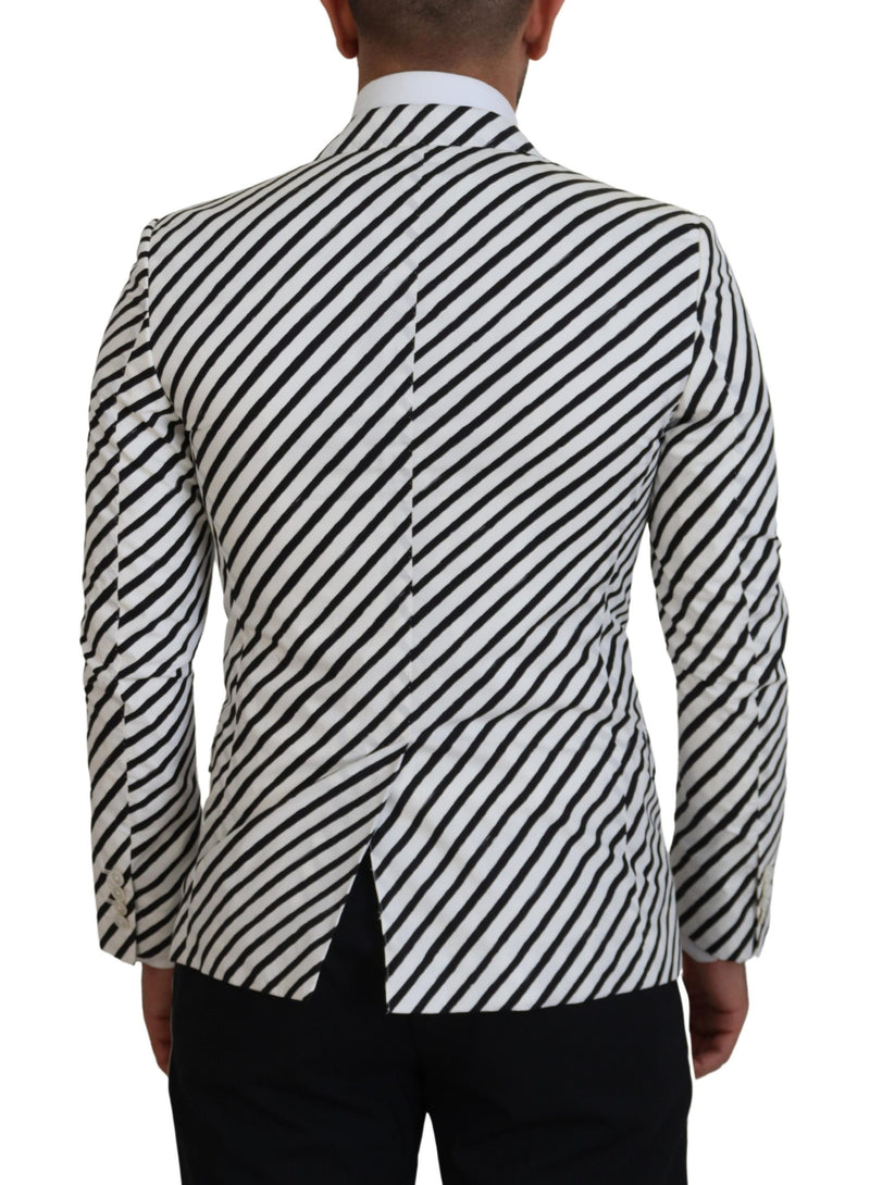 Chaqueta americana entallada de rayas blancas y negras de Dolce & Gabbana