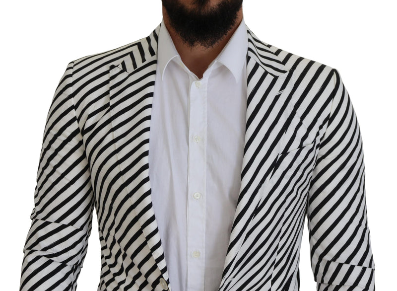 Chaqueta americana entallada de rayas blancas y negras de Dolce & Gabbana