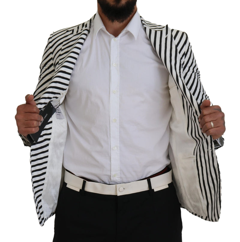 Chaqueta americana entallada de rayas blancas y negras de Dolce & Gabbana