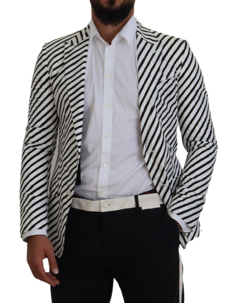 Chaqueta americana entallada de rayas blancas y negras de Dolce & Gabbana