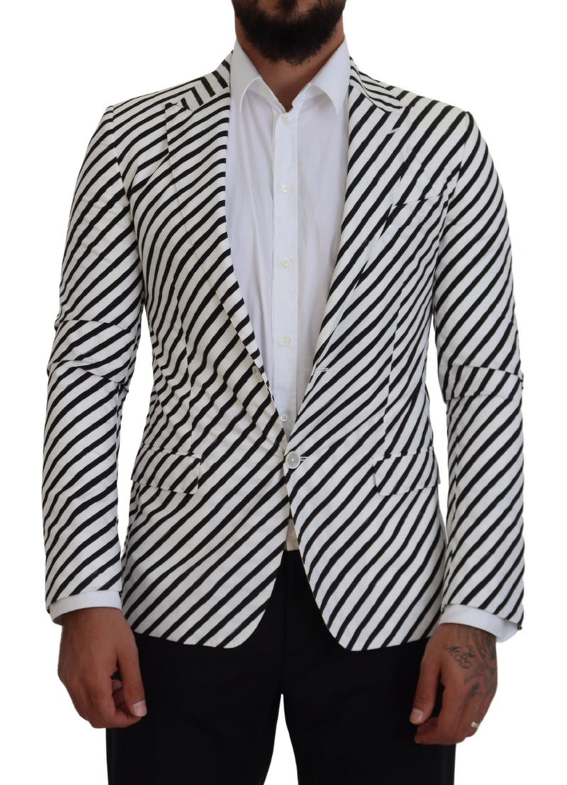 Chaqueta americana entallada de rayas blancas y negras de Dolce & Gabbana