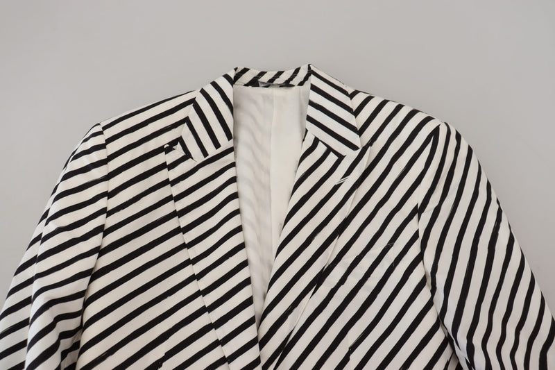 Chaqueta americana entallada de rayas blancas y negras de Dolce & Gabbana