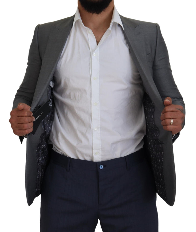 Chaqueta americana entallada de lana y seda gris de Dolce & Gabbana