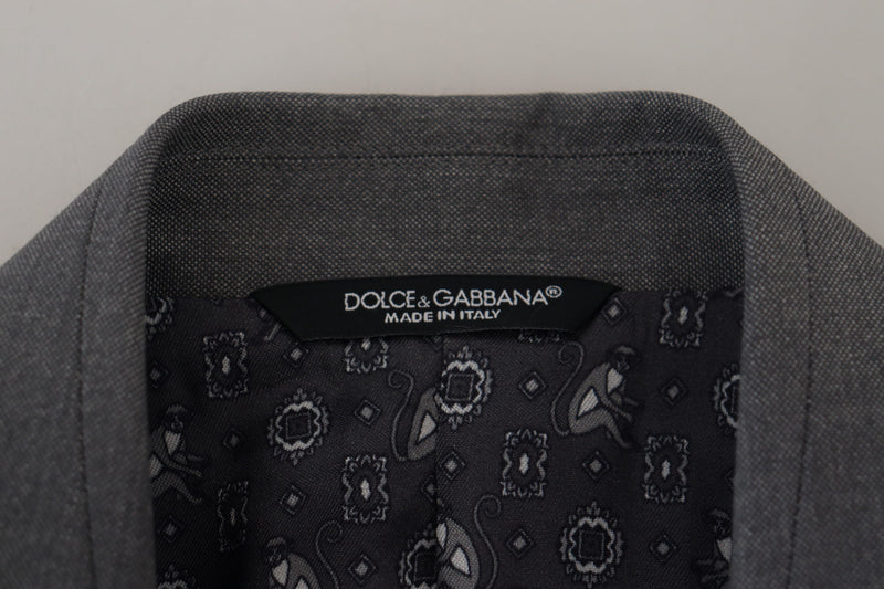 Chaqueta americana entallada de lana y seda gris de Dolce & Gabbana
