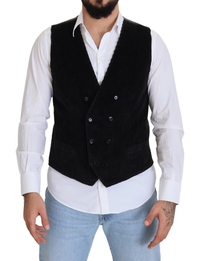 Gilet doppiopetto in cotone nero Dolce & Gabbana