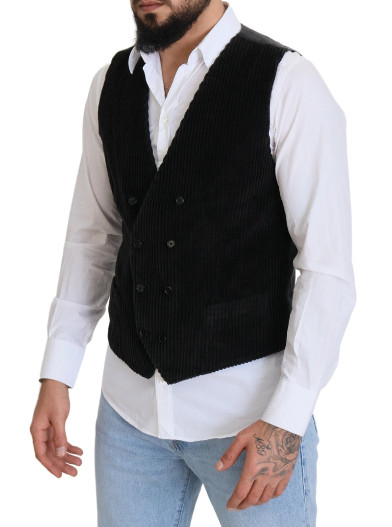 Gilet doppiopetto in cotone nero Dolce & Gabbana
