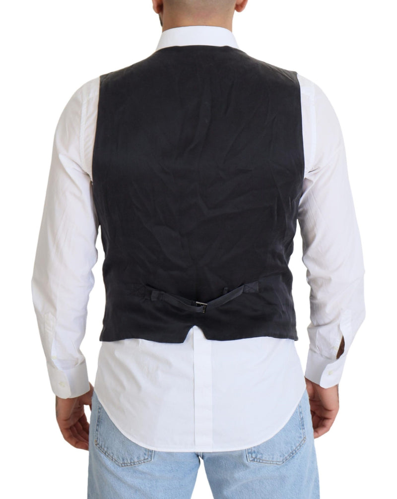 Gilet doppiopetto in cotone nero Dolce & Gabbana