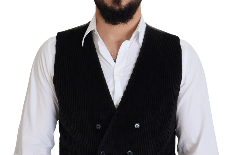 Gilet doppiopetto in cotone nero Dolce & Gabbana