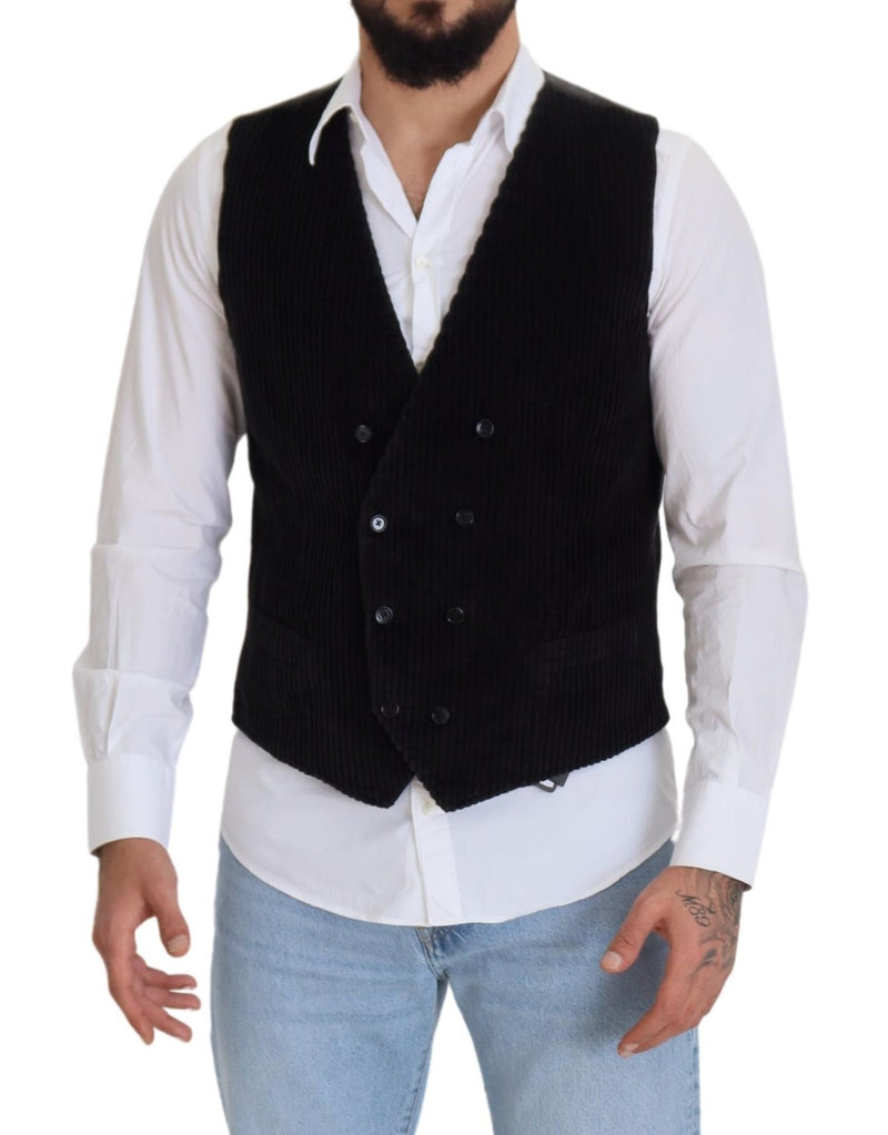 Gilet doppiopetto in cotone nero Dolce & Gabbana