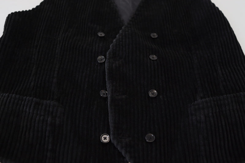 Gilet doppiopetto in cotone nero Dolce & Gabbana