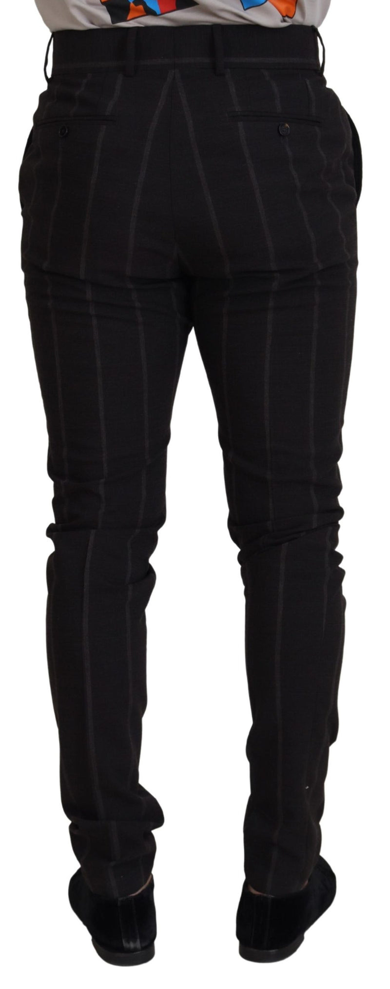 Pantaloni formali da uomo stile chino in lana nera Dolce & Gabbana